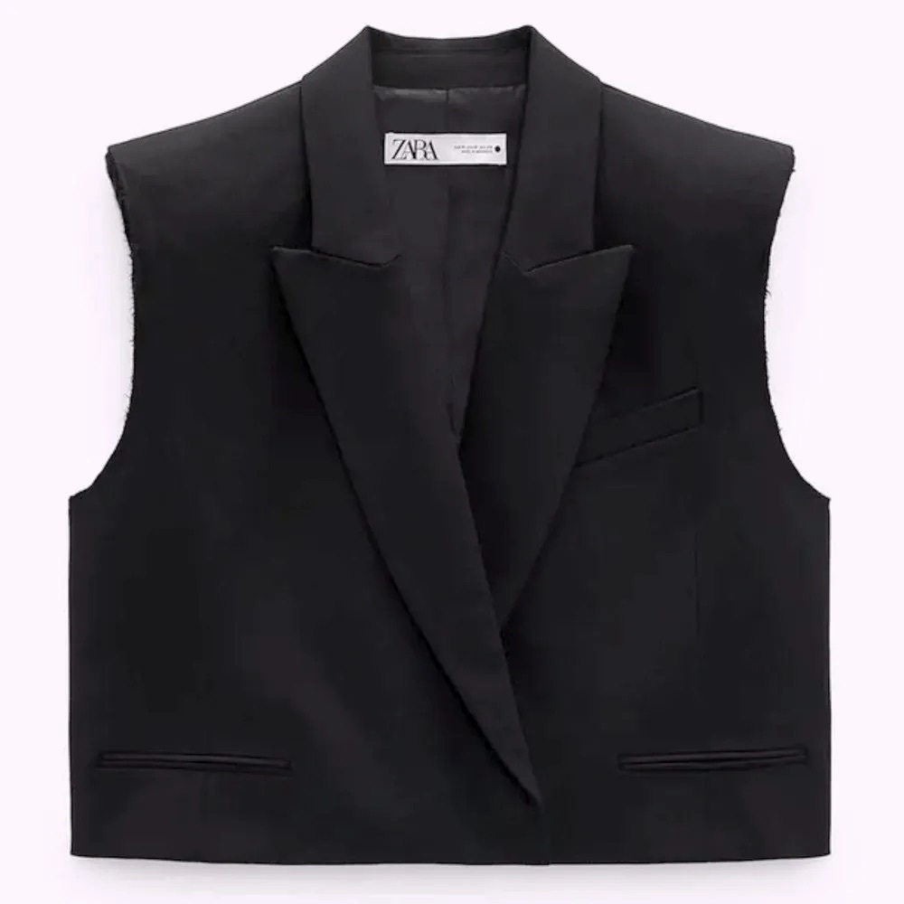 Zara Black Sleeveless Tailored Blazer Vest